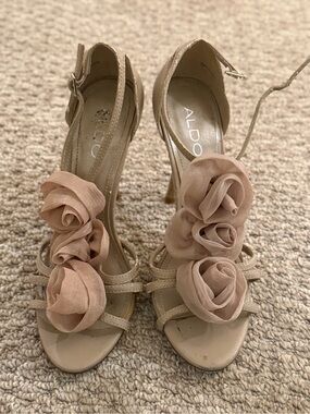 ALDO Blush Rose-Embellished Heeled Sandals